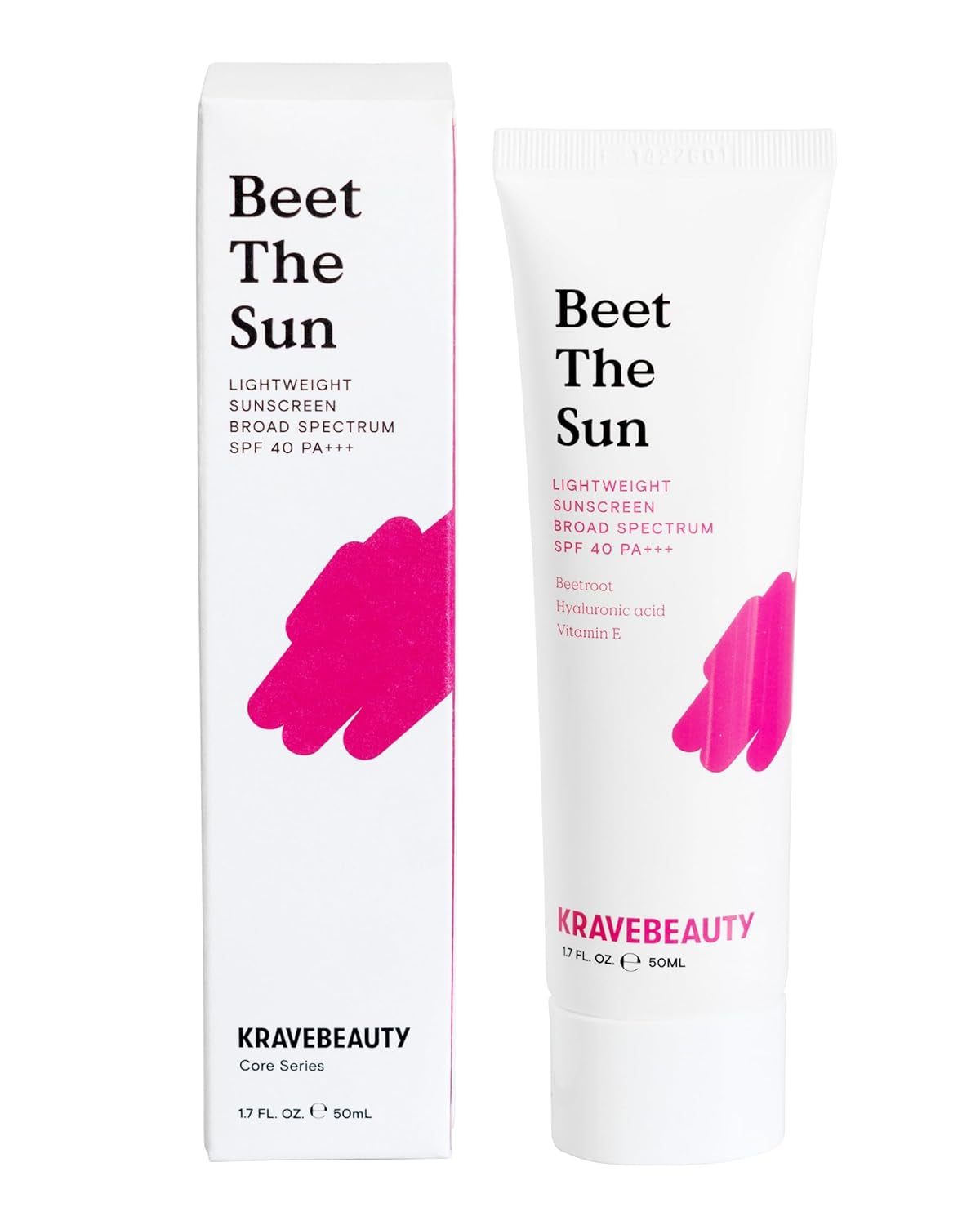 Beet the Sun SPF 40 PA+++ Broad Spectrum Sunscreen, Daily Non-Greasy Chemical SPF, No White Cast or Pilling, for All Skin Types, Vegan & Cruelty Free, 1.7 Fl Oz