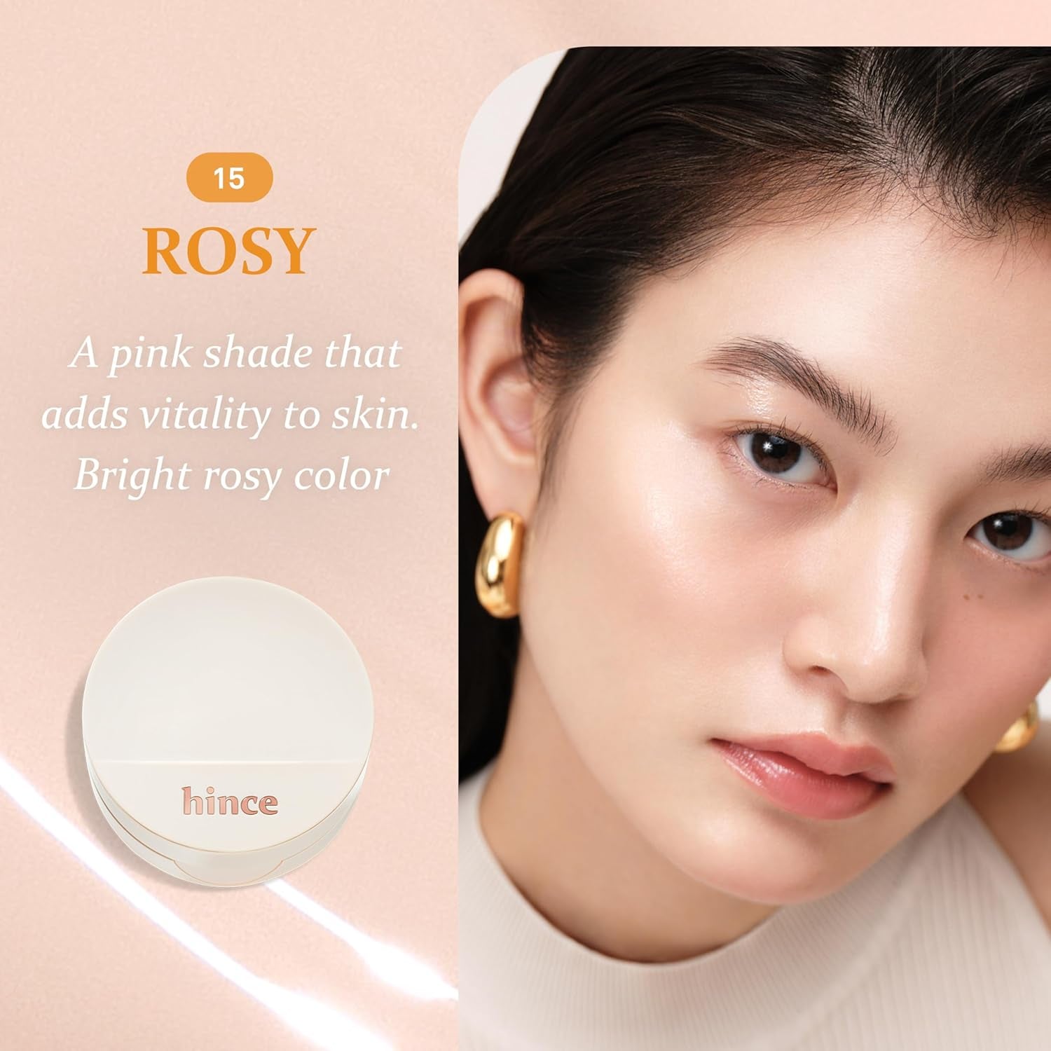 Second Skin Glow Cushion-12G | Skin Foundation Dewy, Glow, Long-Lasting, Classy, Clean Beauty, Lightweight, Natural Look,Refreshing, Moisturizing, Slim Fitting Texture (ROSY, 15)