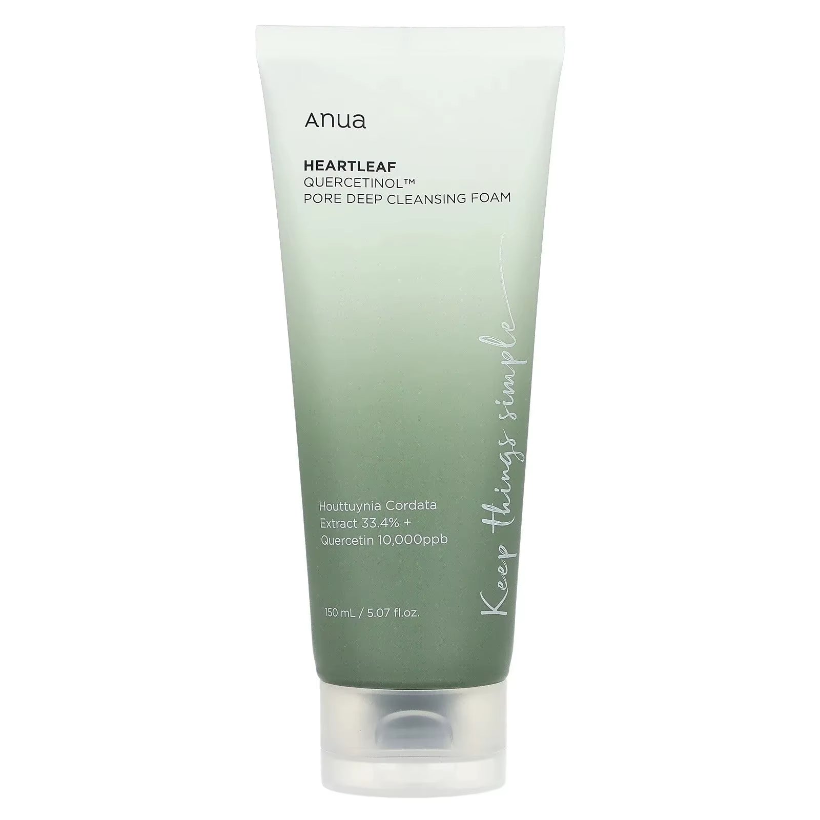 Korea Heartleaf Quercetinol Pore Deep Cleansing Foam Facial Cleanser Oil Control Face Wash for Sensitive Acne Prone Skin 150Ml